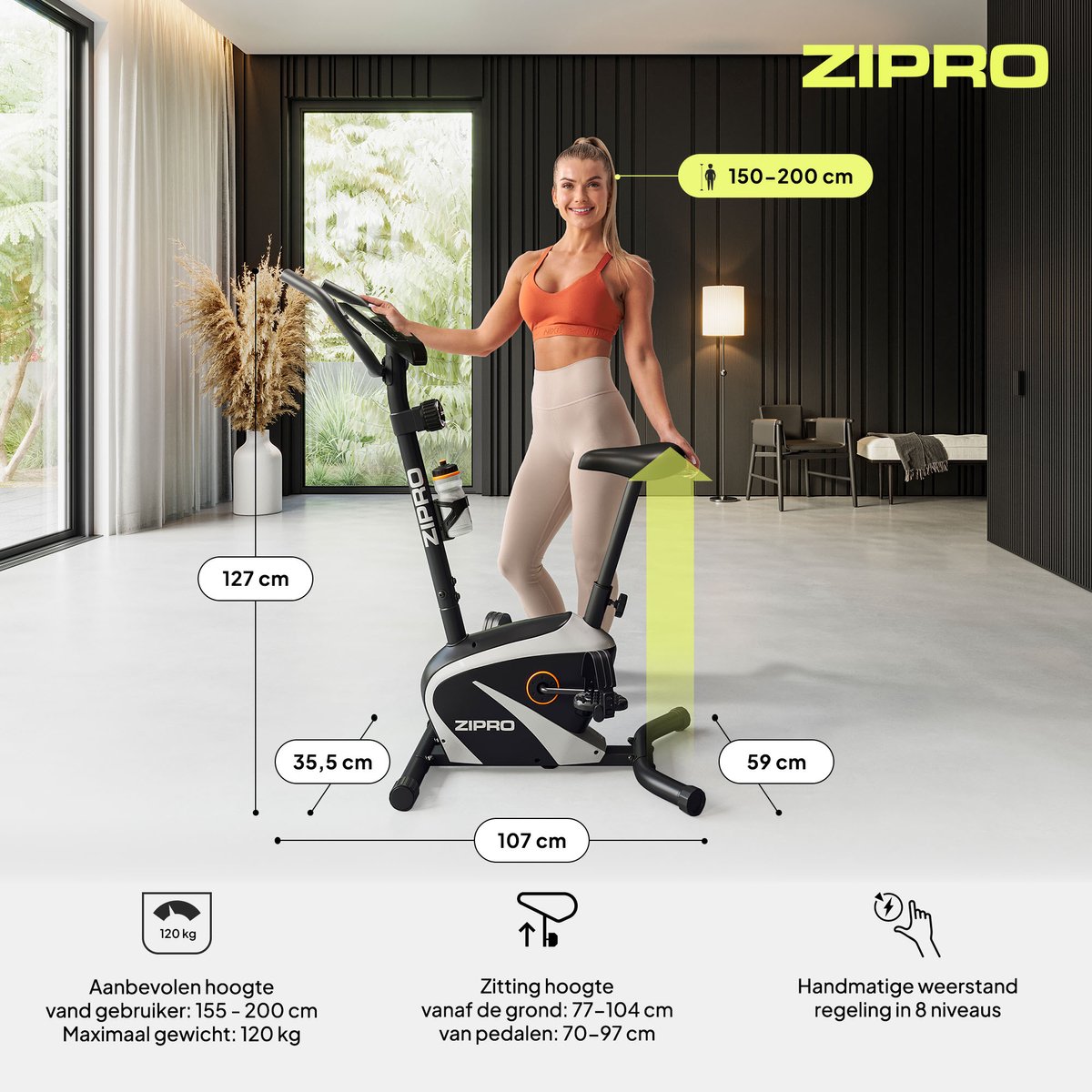 Zipro Beat RS Hometrainer Magnetisch met Hartslagsensoren - afbeelding 2