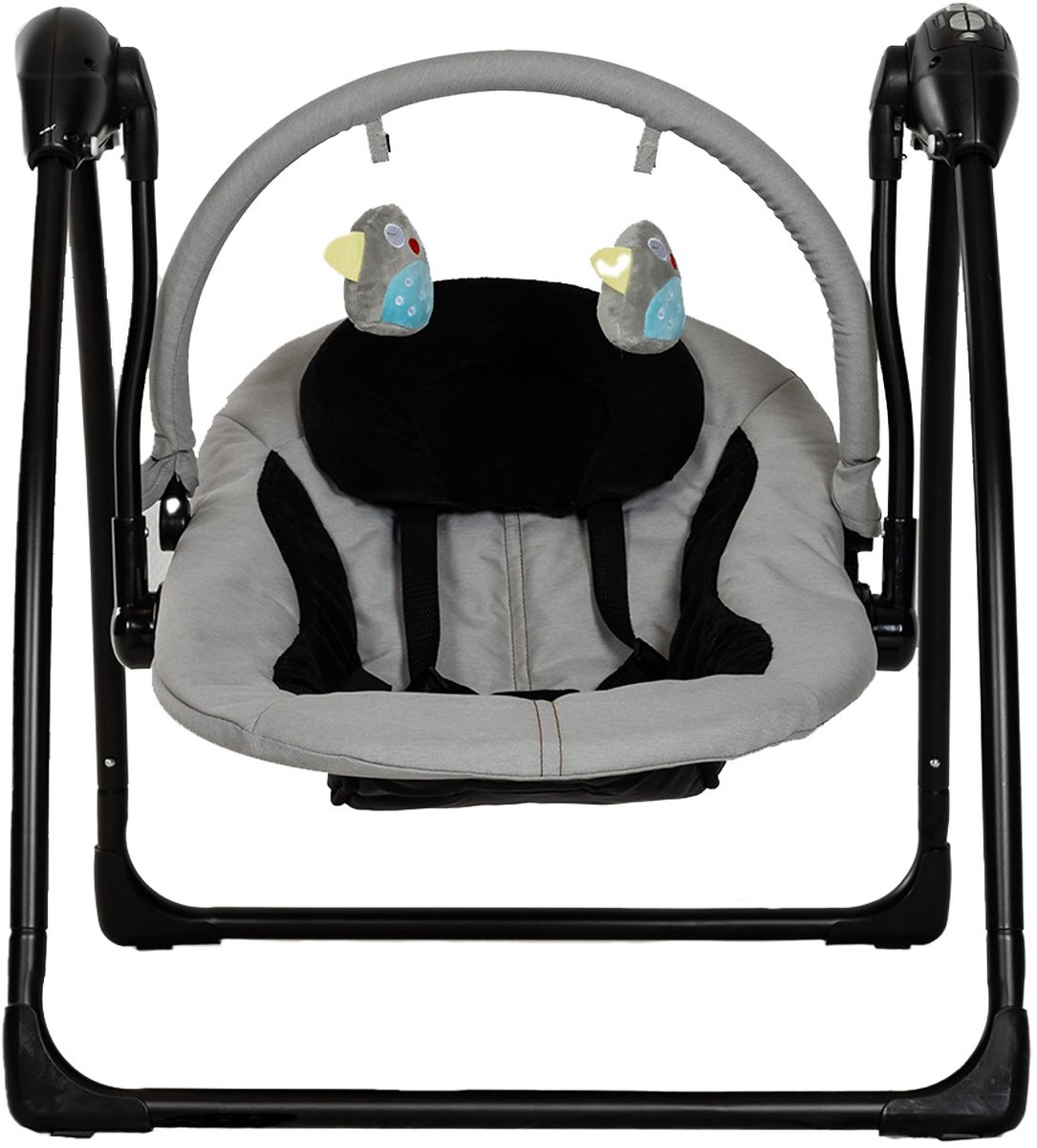 Qute Schommelstoel Q-Swing Softgrey Uil / Zwart Frame