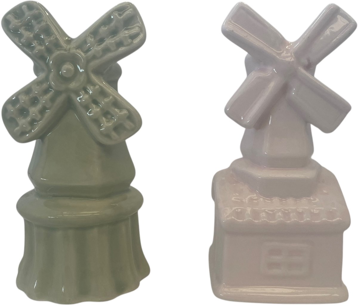 Daan-Kromhout Vazen Holland molen roze, groen 9x6x13cm - Holland dutchmix vase mill