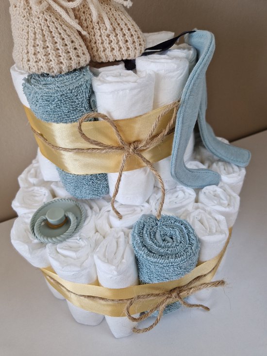 Luiertaart Sage Neutraal Funnies- Frigg - Babyshower - Kraamcadeau van Funnies. — afbeelding 2