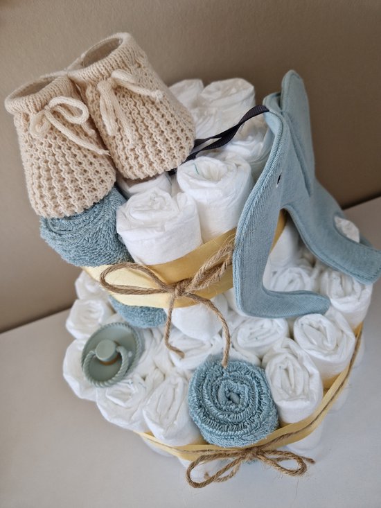 Luiertaart Sage Neutraal Funnies- Frigg - Babyshower - Kraamcadeau van Funnies. — afbeelding 4