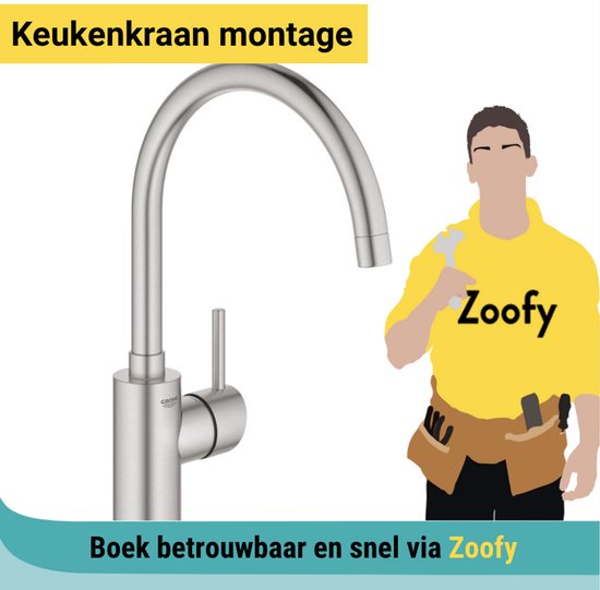 Installatie keukenkraan  - Door Zoofy in samenwerking met bol.com - Installatie-afspraak gepland binnen 1 werkdag
