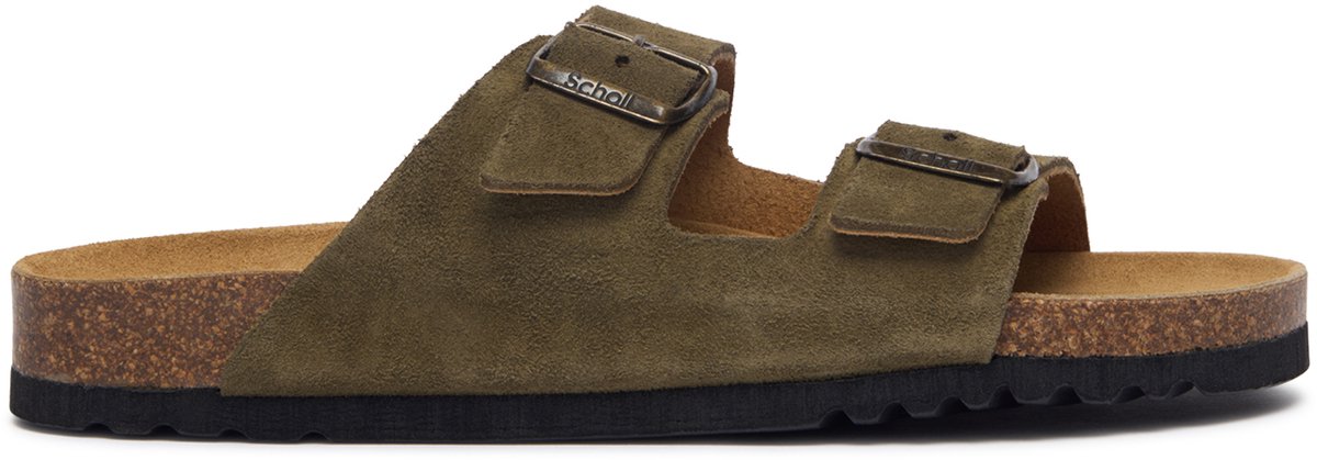 Scholl Sandalen Julien 2 Riemen Suede Heren - Khaki