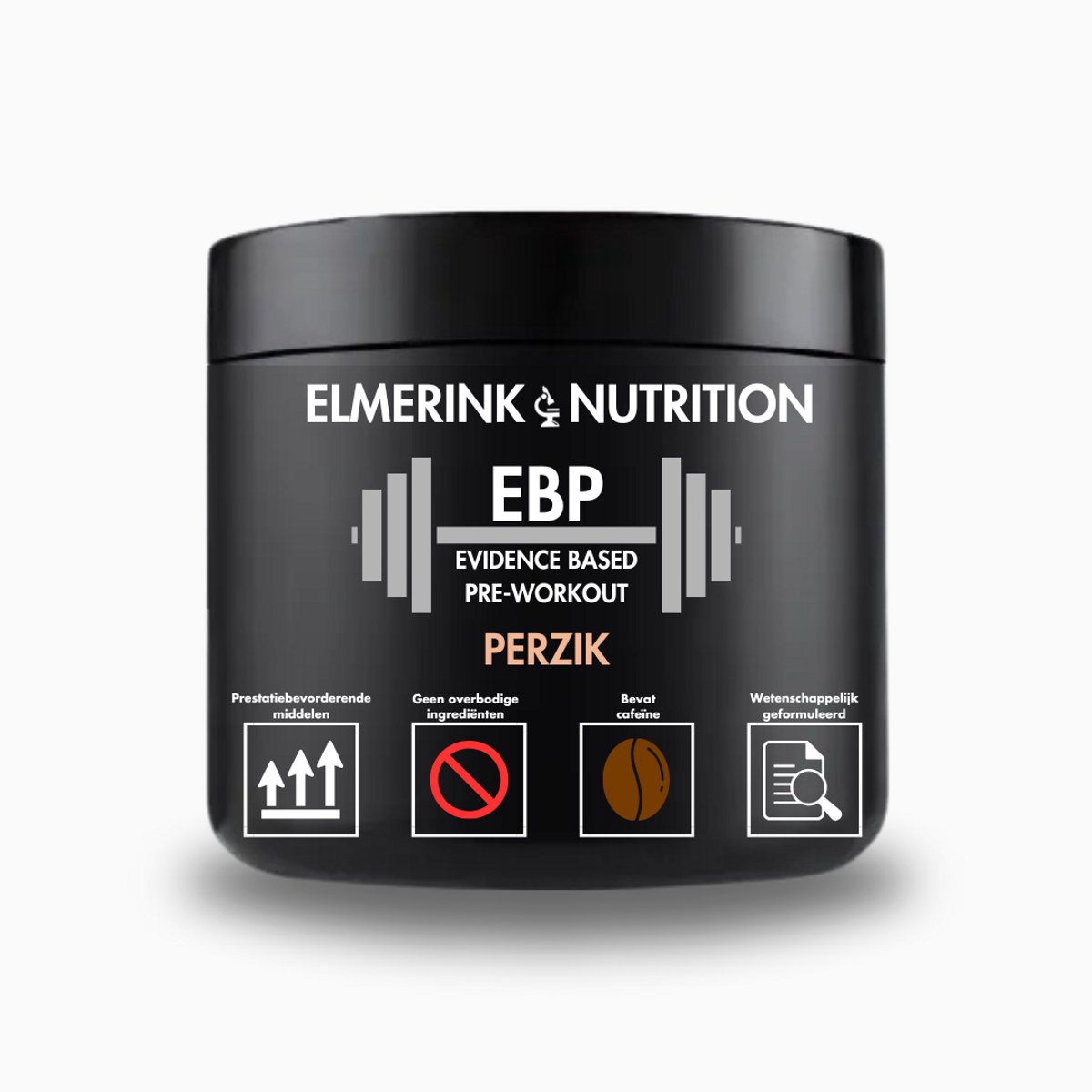 EBP Pre-Workout met Cafeïne – Perziksmaak – 30 Doseringen – Hooggedoseerde Boost voor Focus & Krachttraining – Wetenschappelijk Onderbouwd – Elmerink Nutrition