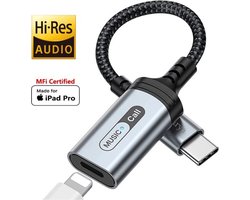 2023 Type C Bliksem Audio Adapter | Geschikt voor Ipad Pro Air 2022 Air 4 7 8 Mini 6 Macbook Air Usb C Naar Ios Hoofdtelefoon Call Converter Kabel