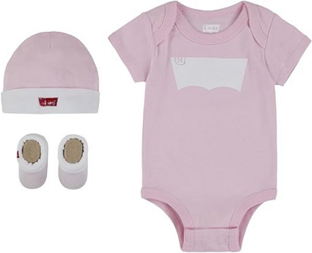 Image of 3-Delige Babyset Classic Batwing - Romper Met Muts En Slofjes - Unisex Outfit Voor Baby Jongens En Meisjes - Cadeauset Voor Pasgeborenen