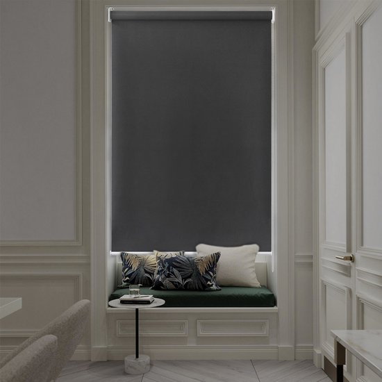 Store enrouleur d'extérieur Aufun, store vertical, protection solaire pour balcon, brise - vue, rideau occultant, Protection UV, protection contre le vent (140 x 140 cm, anthracite)