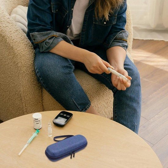 Insulinekoeler reiskoffer - Kan worden gebruikt voor het dagelijks leven en reizen - Draagbare beschermende pillenkoeler - Geen koeltas - Insulinekoeler reiskoffer - Geschikt voor insulinepennen en andere diabetesbenodigdheden - Blauw van SIMTOP — afbeelding 5