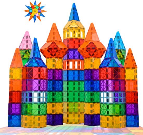 Foto: Magna minds magnetic tiles magnetisch speelgoed 80 stuks constructie speelgoed magnetische tegels montessori speelgoed magnetic toys magnetische bouwstenen speelgoed kinderen