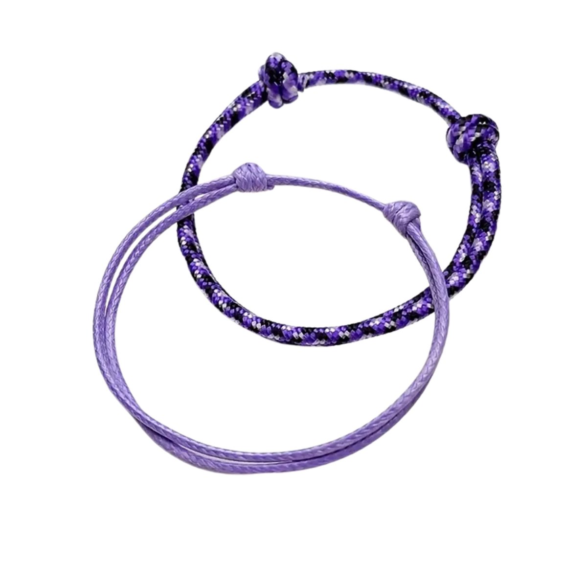 Nivard Armband - Staal - Nep Zilver - Dames - 2 St - Paars