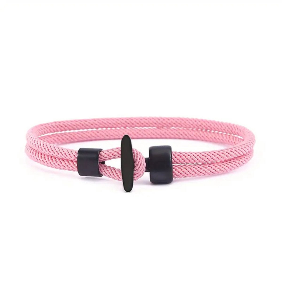Nivard Armband - Staal - Nep Zilver - Dames - Roze