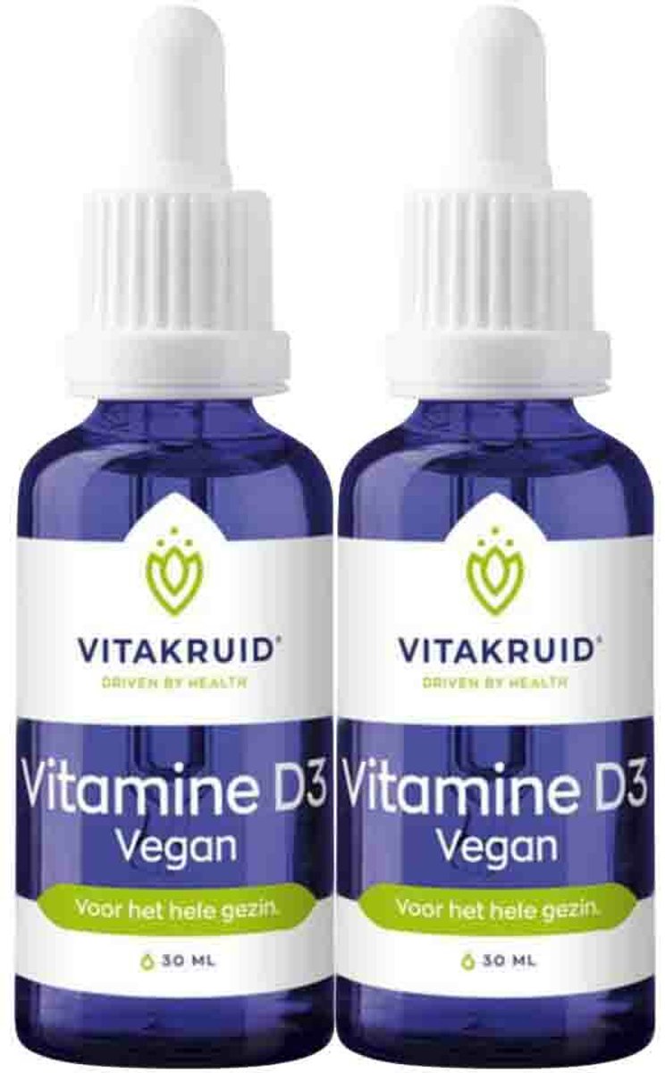 Goedkoopste 2x Vitakruid Vitamine D3 druppels Vegan 30 ml