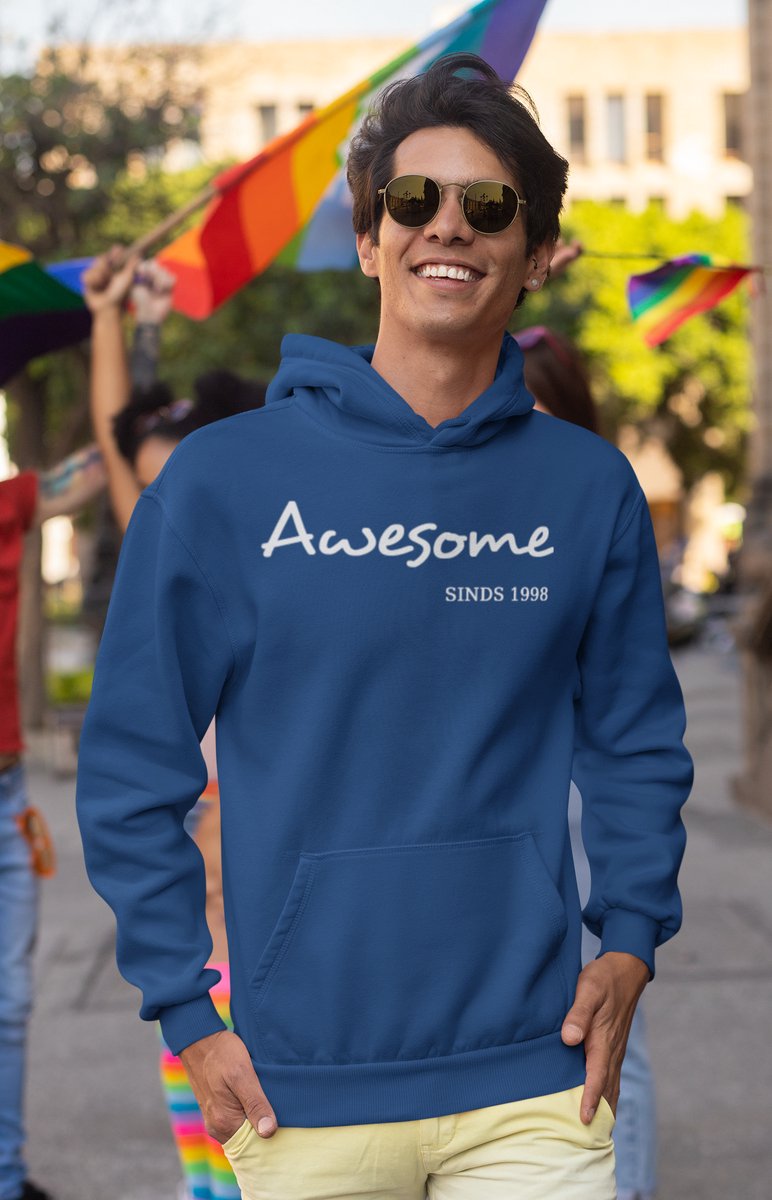 1998 Verjaardagscadeau heren Hoodie heren met capuchon Awesome Hoodies Blauw
