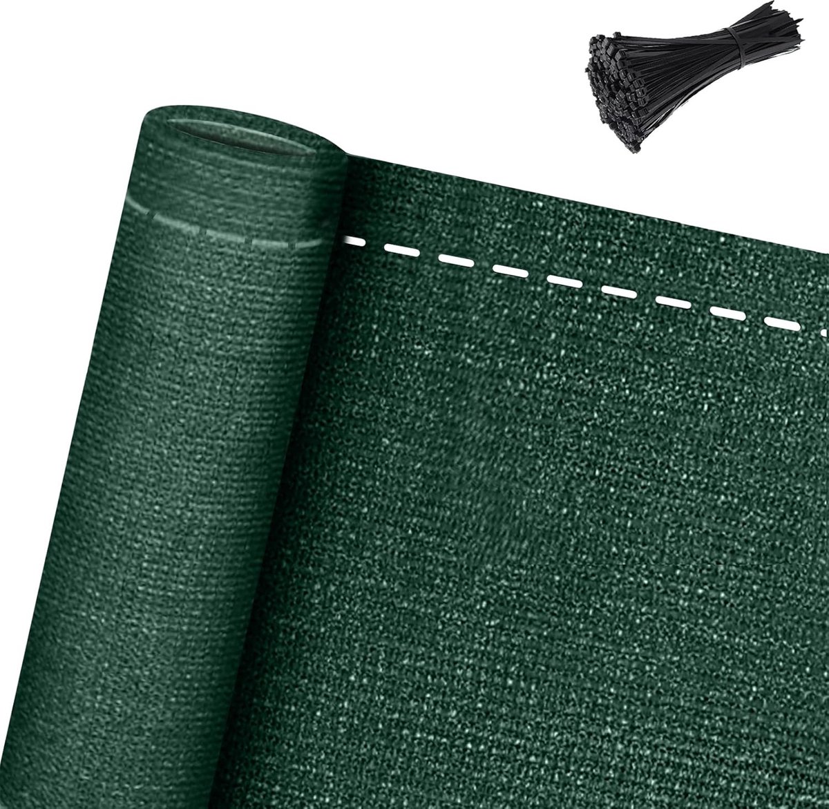 Aufun 2X10m Groen Privacy Scherm Hek Schaduw Net Zon Bescherming Wind Bescherming Tennis Scherm HDPE Schaduwdoek Voor Sportveld, Tuin