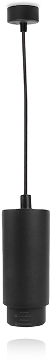 Zwart Hanglamp - verstelbare lens GU10 - 1 stuk - hoogte 188 mm en doorsnede 85 mm