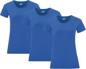 Senvi Dames t-shirt ronde hals 3-pack - Royal Blauw - Maat M