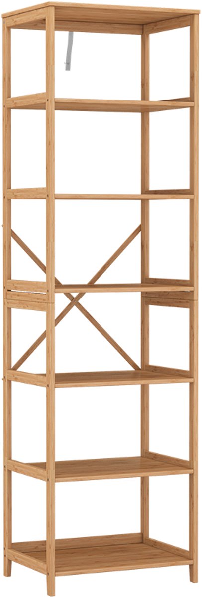 Vicco Novaro Boekenkast – 48.3 x 166.5 cm met 7 compartimenten Bamboe