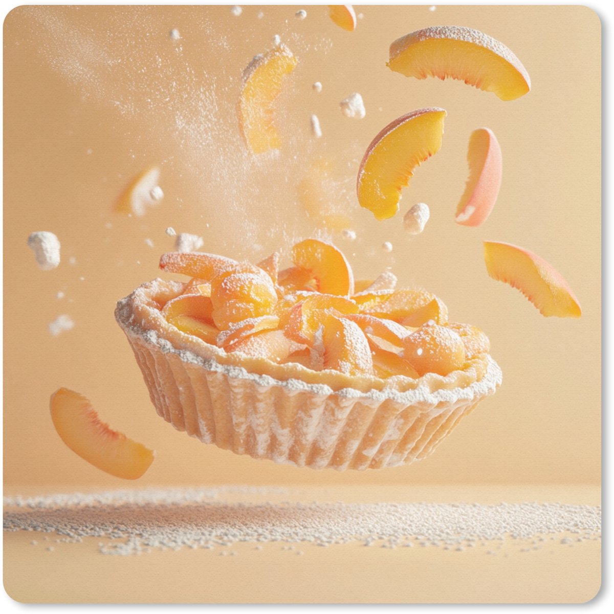 Muismat 30x30 cm - Mousepad Peach - Eten - Taart - Oranje - Muismatten