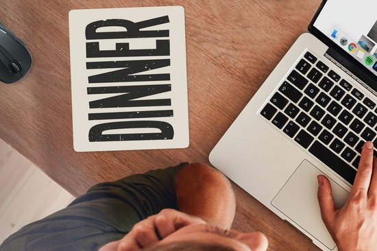 Muismat 19x23 cm - Mousepad Eten - Vintage - Retro - Japandi - Muismatten