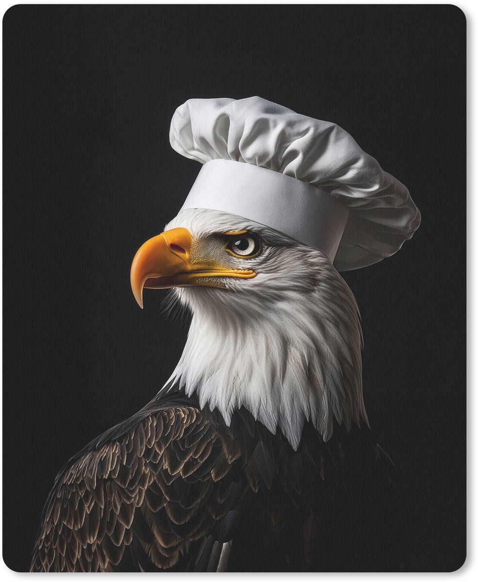 Muismat 19x23 cm - Mousepad Arend -Amerika - Koksmuts - Vogel - Stoer - Muismatten