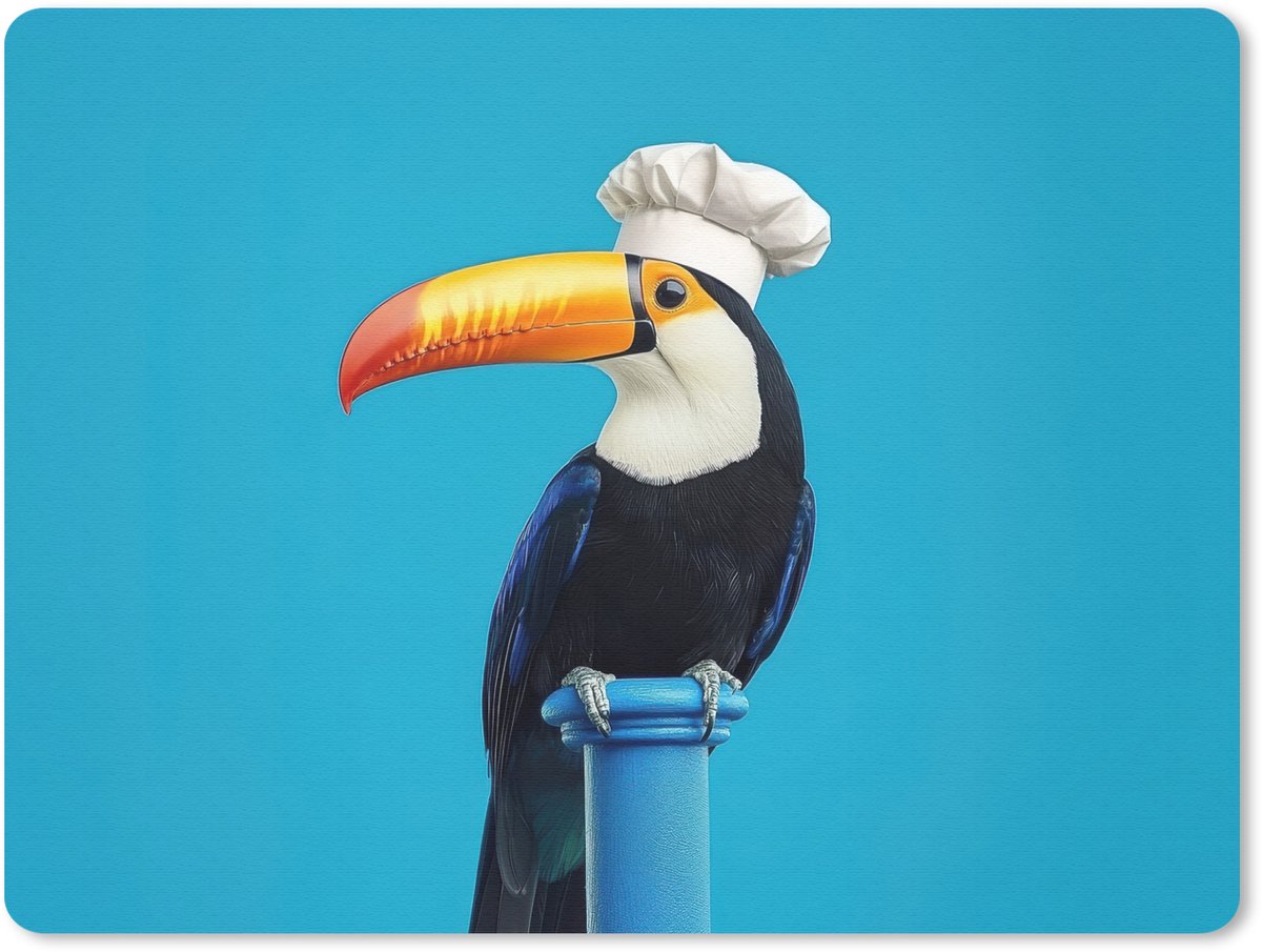 Muismat 23x19 cm - Mousepad Tucan - Sokkel - Vogel - Koksmuts - Muismatten