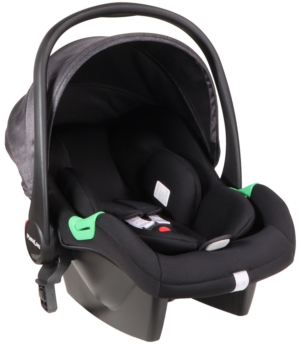MamaLoes Marly 3 in 1 Kinderwagen Zwart/Antraciet met Autostoel - afbeelding 3