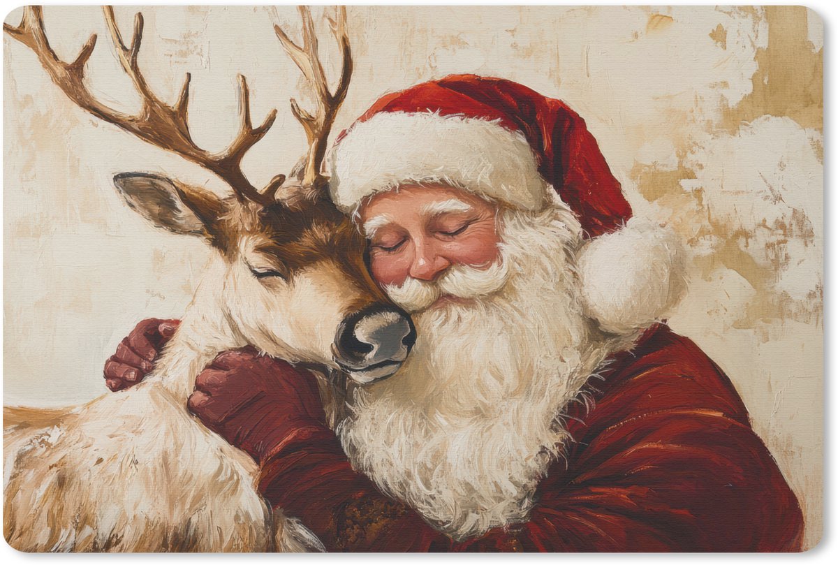 Muismat 27x18 cm - Mousepad Kerstman - Rendier - Kerst - Christmas - Muismatten