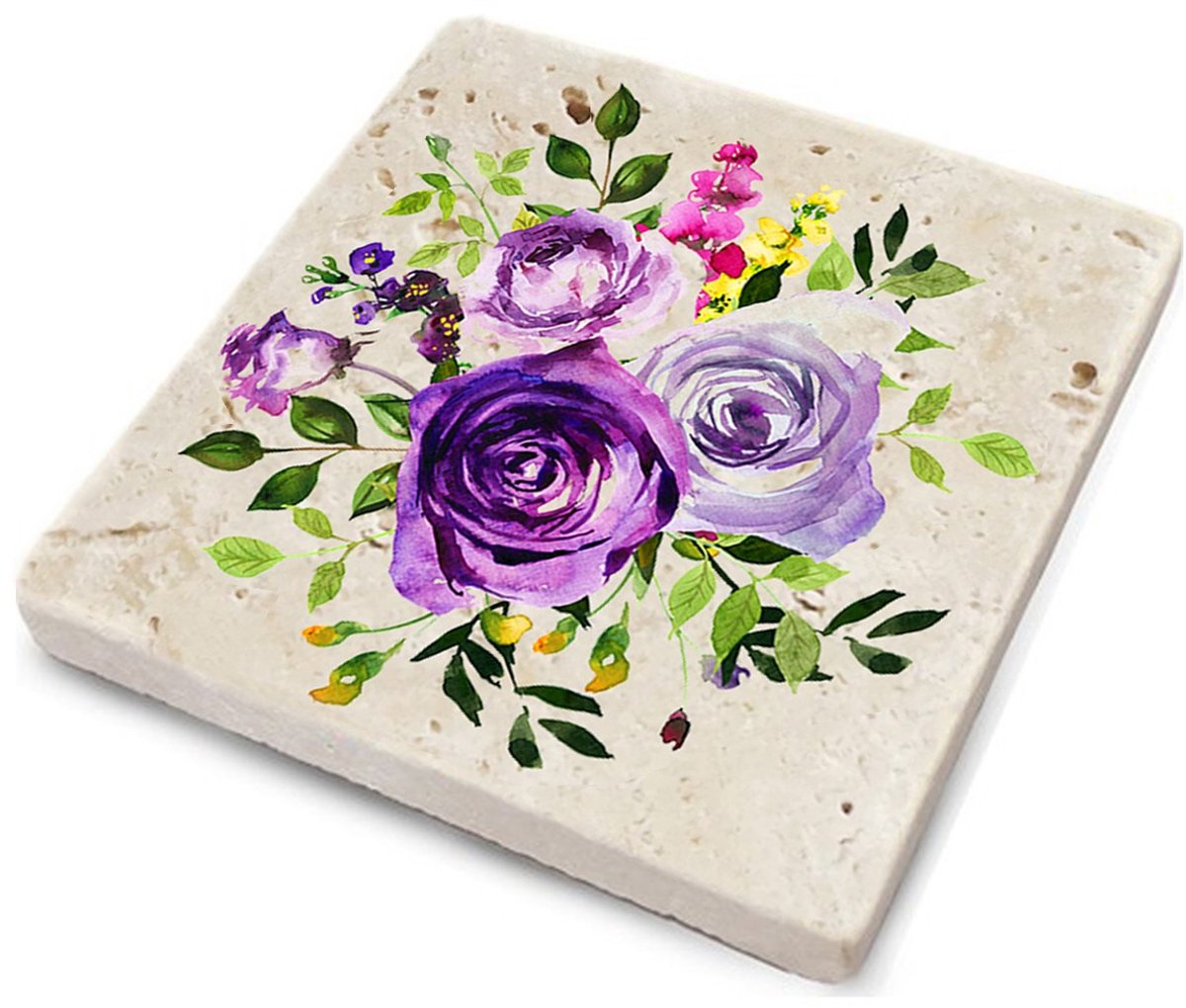 Asir - Onderzetter - Set van 4 - 10 x 10 x 1 cm - Veelkleurig