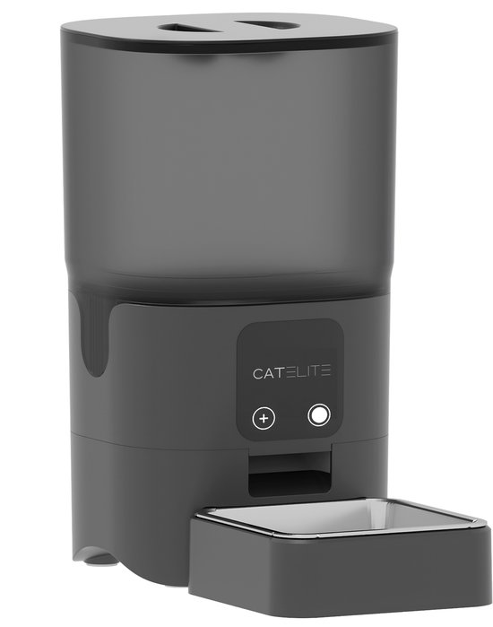 Foto: Catelite automatische voerbak kat 6l voerdispenser rvs dual wifi 5ghz 2 4ghz voerautomaat dispenser met smart app voor droogvoer zwart