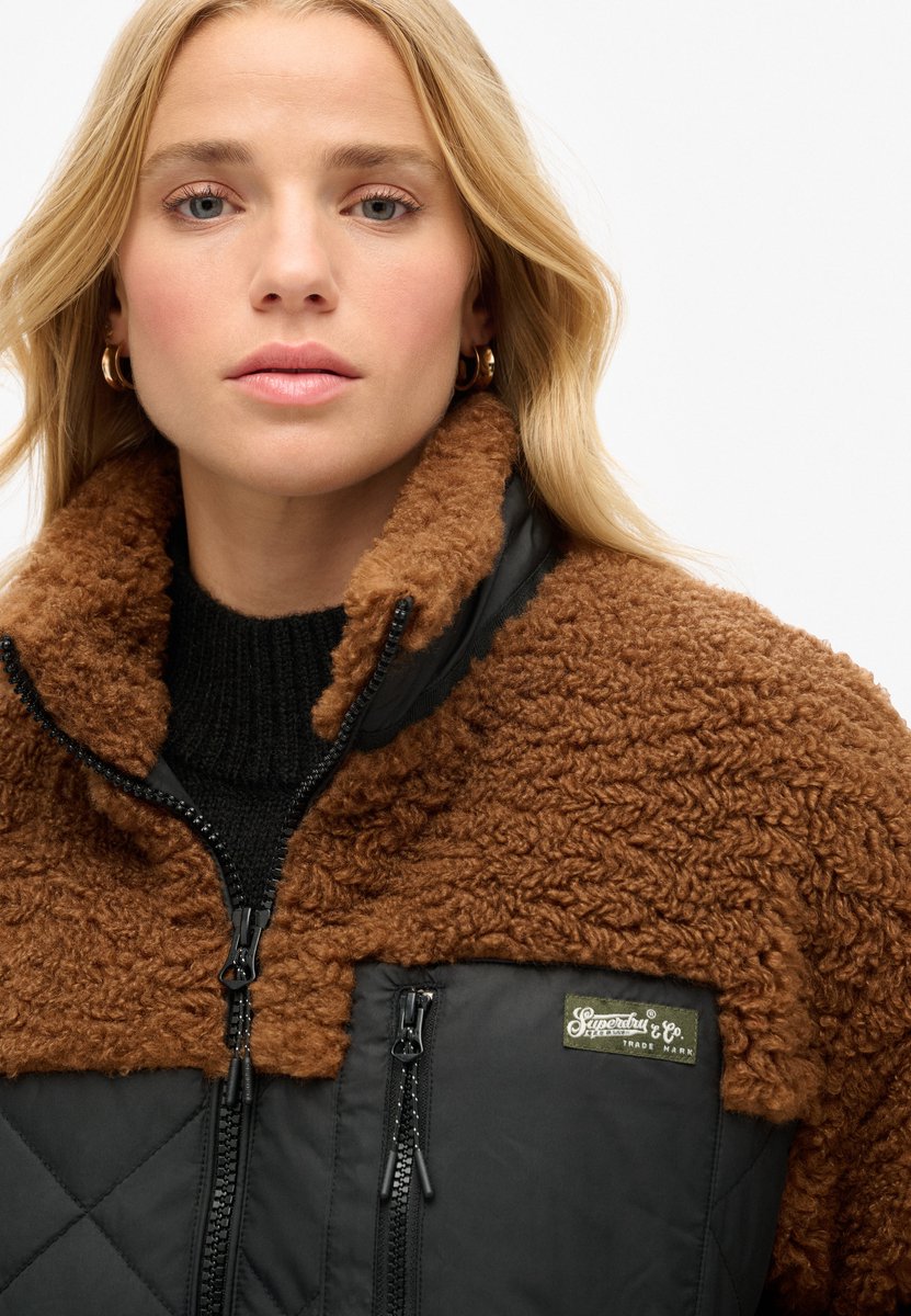 Superdry Workwear Hybride jas van fleece Dames Buitenjassen Bruin