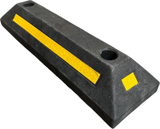 Parkeerstop - Stootband parkeerplaats - carstopper® AXAL Power - Park AID - Varkensrug rubber zwart/geel - Wielstopper - 55cm modulair - hoogwaardig rubber - voor binnen en buiten - reflecterend