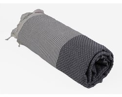 Hamamdoek 100 x 200 cm, saunadoek, strandhanddoek, yogadoek en spa-doek, zacht, lichtgewicht, groot, Oeko-Tex gecertificeerd - antraciet