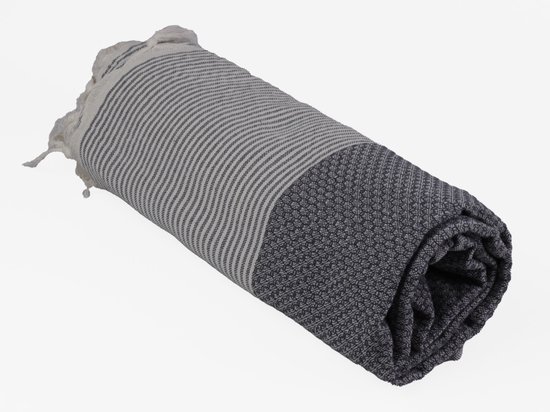 Hamamdoek 100 x 200 cm, saunadoek, strandhanddoek, yogadoek en spa-doek, zacht, lichtgewicht, groot, Oeko-Tex gecertificeerd - antraciet