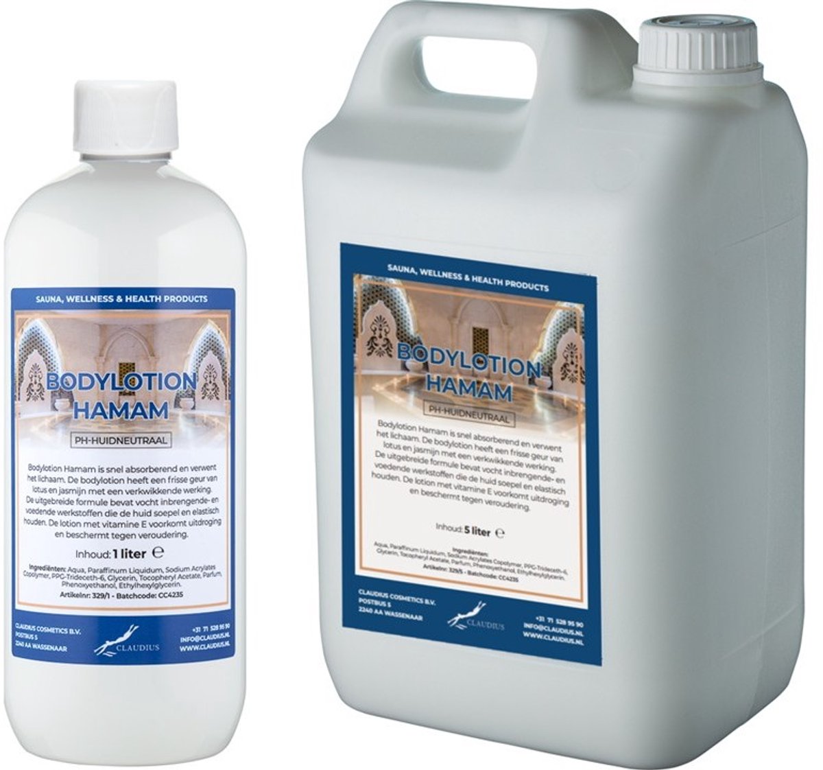 Bodylotion Hamam 1 Liter - hervulbaar + Jerrycan 5 liter navulling