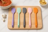 Spatule colorée en silicone, lot de 5 (ustensiles de cuisine), spatule résistante à la chaleur, mélange de couleurs