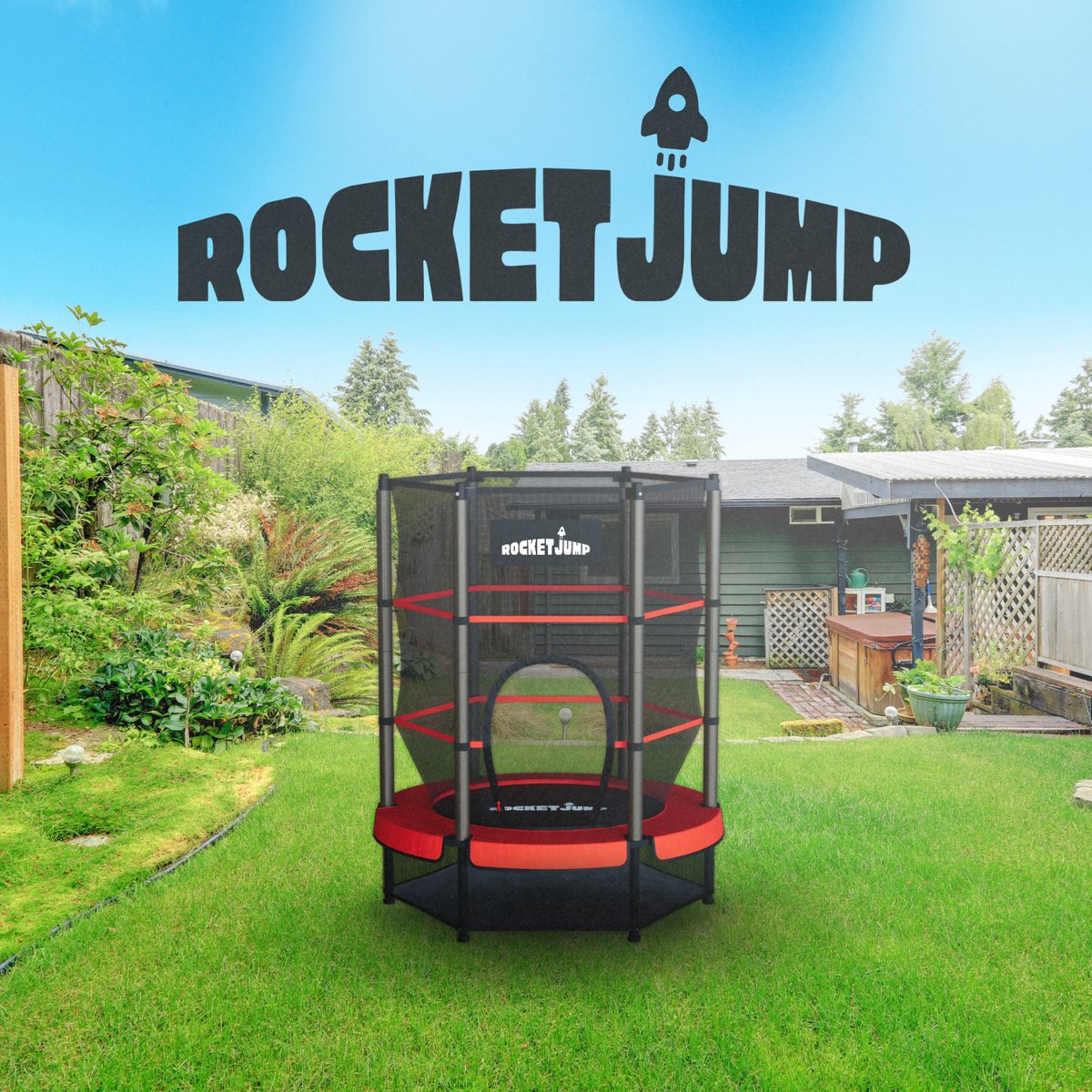 RocketJump LF14 Trampoline - Inclusief veiligheidsnet - Kindertrampoline 140 cm - Rood — afbeelding 8