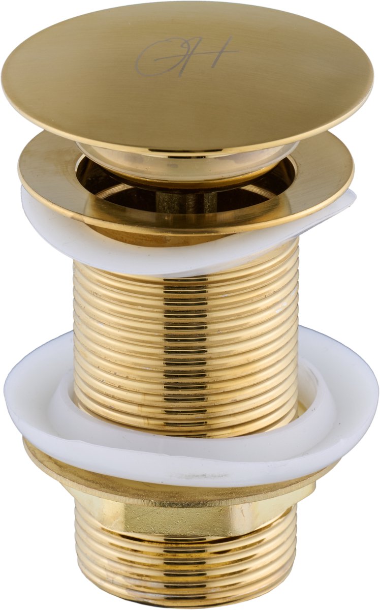 Ostiumhome® - Wastafel Afvoerplug - Pop-up Click Waste - Universeel - Goud - Flusso