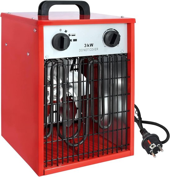 Aufun 3KW ventilatorkachel elektrische kachel 220V professionele industriële kachel elektrische kachel kachel ventilatorkachel met 3 verwarmingsniveaus, overbelastingsbeveiliging, ideaal voor binnen en buiten gebruik