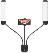 Bol.com Salon Lamp Pro - Rose / Goud - LED Dubbelarm - Multimedia Lamp - 360° Rotatie - Salonlamp - Salon - Lash Lift - Wimper E... aanbieding