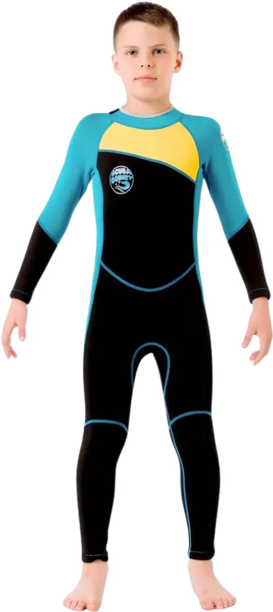 Bovista Wetsuit Kinderen Swimsuit Shorty Surfpak Duikpak Lange Mouw Zwemsuit – 3-4y Blauw