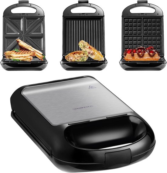 Karaca Toastmaster Inox Toaster Sandwichtoaster und Electric Grill, Schwarz, Tost Makinesi, Vielseitiger 2-in-1 Panini Maker & Kontaktgrill, Kapazität für 4 Scheiben, Antihaftplatten