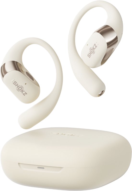 Shokz OpenFit 2 - Écouteurs intra-auriculaires - Écouteurs sport - Écouteurs sans fil - Beige