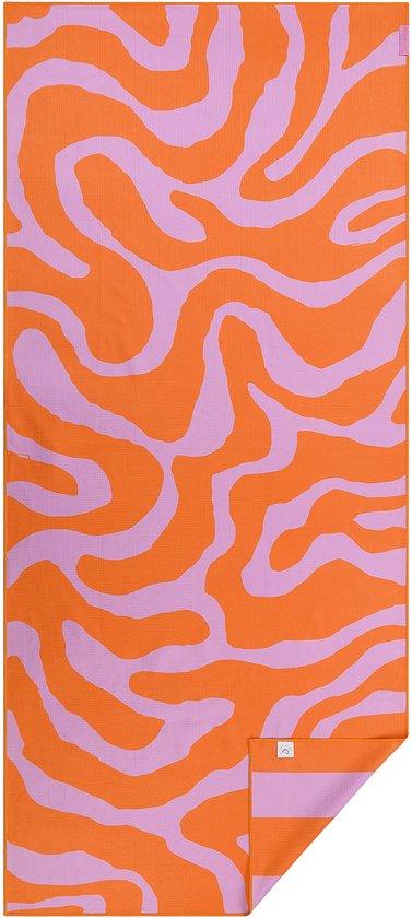 Extra groot strandlaken - PIECE OF SUN® 90x200 cm - Lila Oranje Paars - Zandvrije Sneldrogende Microvezel Handdoek - Duurzaam Badlaken - Voor Strand & Sauna