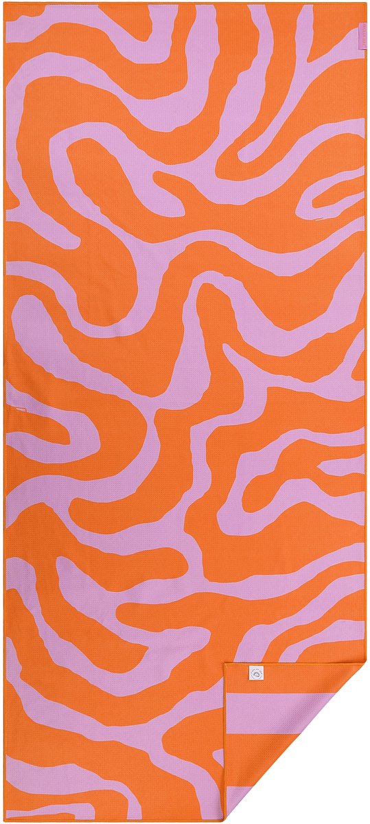 PIECE OF SUN® Strandlaken groot 90x200 cm – Lila / Paars / Oranje – Zandvrij Sneldrogend Microvezel Badlaken – Duurzaam & Lichtgewicht - Cadeau voor vrouwen - Cadeaubon 50 euro