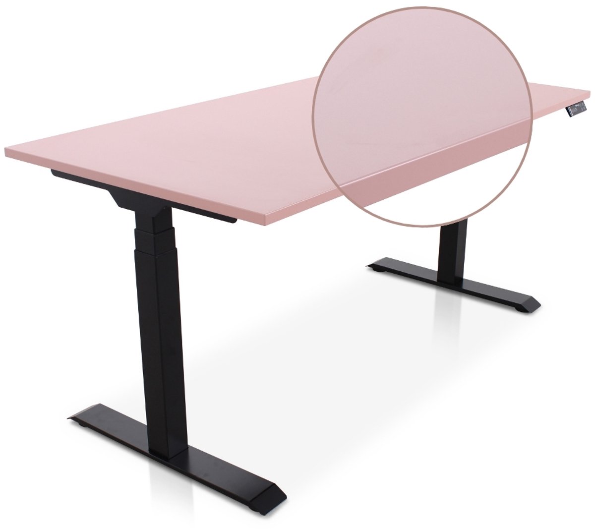 Multi Ratio Lineaflex MRC PRO Zit-Sta Bureau – Elektrisch Verstelbaar – 180x80 cm – Blad Dusty Rose – Zwart Frame – ARBO Norm NEN-EN 527 – Met memorybediening – 150 KG Draagvermogen – 130 cm Hoog