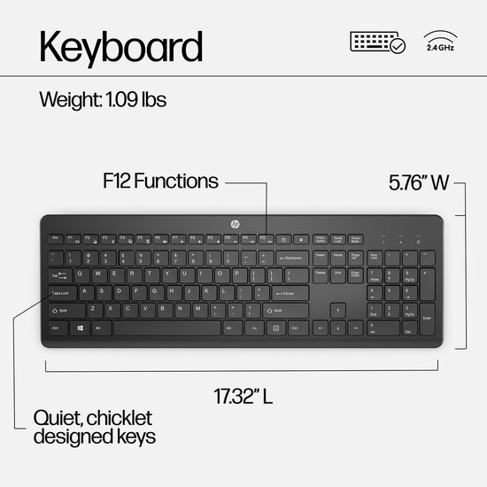 HP 230 - Draadloos Toetsenbord en Muis - Qwerty - Zwart