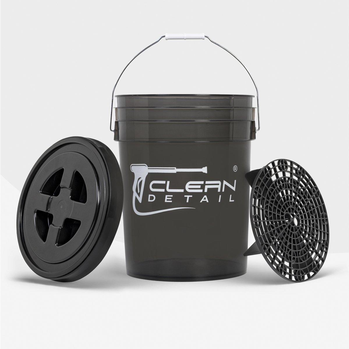 Goedkoopste Cleandetail Autowas Emmer met Grit Guard en Schroefdeksel 20 Liter - Voor Auto & Motor - Emmer voor Autowassen - Auto Wasemmer Set - Detailing Bucket Set - Washbucket - Vuilrooster - Deksel