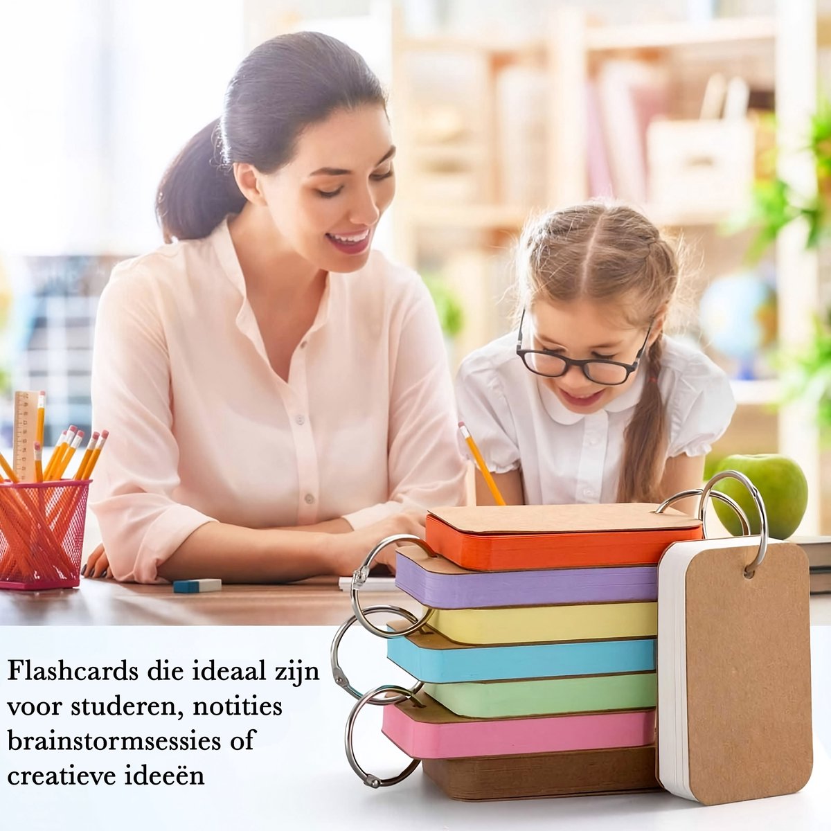 300 Stuks Blanco Kraft Kaarten Flashcards - Multikleur Systeemkaarten met Ringen - Karton Flitskaarten - Mini Kraftpapier Cadeaulabels/ Bedankt Kaartjes - Lege Wenskaarten\Naamkaartjes - Flash cards met Ring - Kleine Verjaardagskaart — cadeau in Mode & Accessoires - foto 2