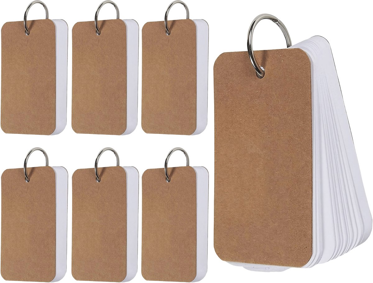 300 Stuks Blanco Kraft Kaarten Flashcards - Wit - Systeemkaarten Ringen - Karton Flitskaarten - Mini Kraftpapier Cadeaulabels/ Bedankt Kaartjes - Lege Wenskaarten\Naamkaartjes - Flash cards met Ring - Kleine Verjaardagskaart — cadeau in Mode & Accessoires - foto 7