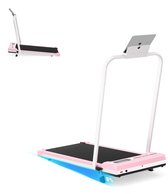 3 in 1 Opvouwbare loopband met 5% helling - Elektrische loopband - Wandelpad 1-8 km/u - 2,5 pk motor - met afstandsbediening - Roze